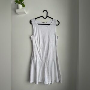 Retrod White Sleeveless Drop Waist Dress